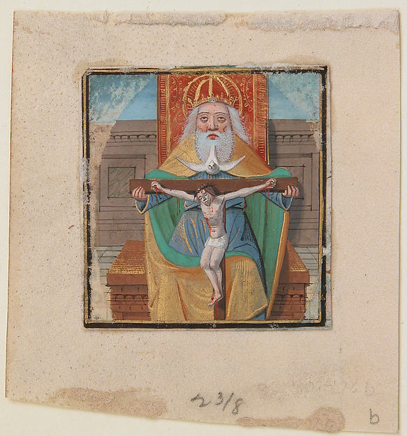 Manuscript Illumination with the Trinity, from a Book of Hours by an unrecorded maker, The Metropolitan Museum of Art
