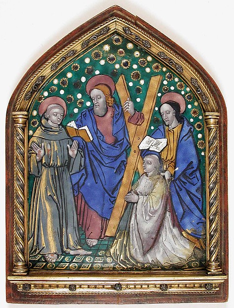 Plaque with Saints and Donor by an unrecorded maker, The Metropolitan Museum of Art