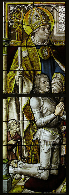 Stained Glass Panel with a Knight and His Patron Saint, ca. 1505–08