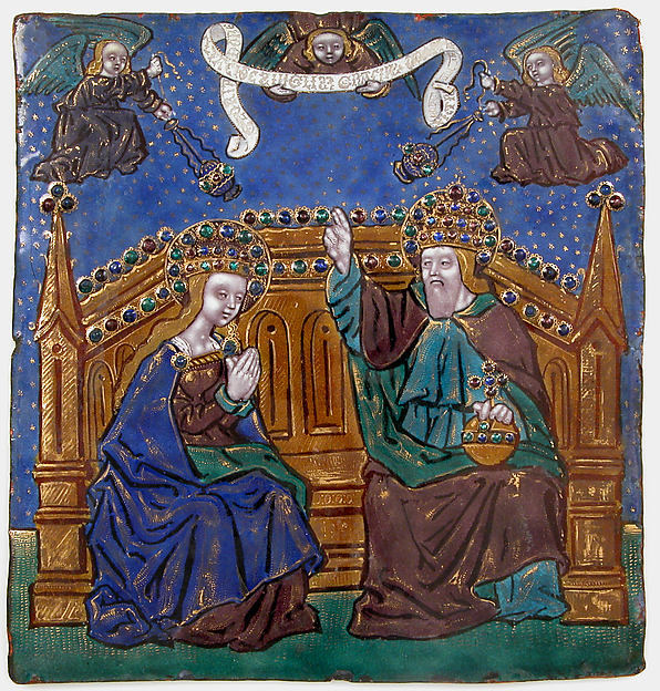 Plaque with God The Father Blessing The Virgin by Workshop of the Master of the High Foreheads