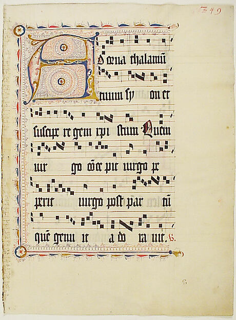 Manuscript Leaf with Initial A, from an Antiphonary by an unrecorded maker, The Metropolitan Museum of Art