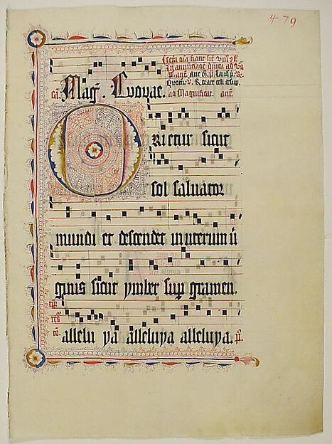 Manuscript Leaf with Initial O, from an Antiphonary by an unrecorded maker, The Metropolitan Museum of Art