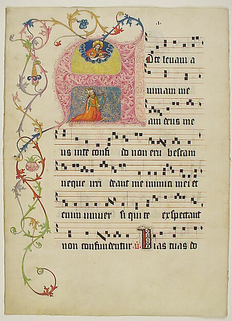 Manuscript Leaf with Initial A, from a Gradual by an unrecorded maker, The Metropolitan Museum of Art