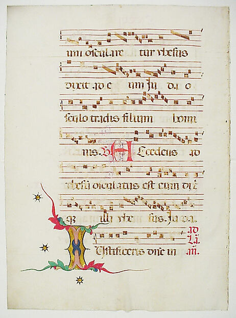 Manuscript Leaf with Initial I, from an Antiphonary by an unrecorded maker, The Metropolitan Museum of Art