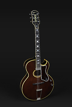 Howard Roberts Custom Model Electric Archtop Guitar, Epiphone American, Fingerboard: Ebony; Binding: Plastic; Top: Laminate spruce?; Back and sides: Maple plywood; Inlay: Mother of Pearl, American