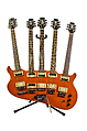 Custom Five-Neck Guitar, Hamer Guitars, Mahogany, maple, rosewood, nickel, chrome, plastic