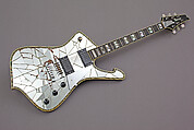 Cracked Mirror Iceman, Ibanez, Mahogany, maple, ebony, chrome, steel, mirror-glass, abalone, acrylic, plastic