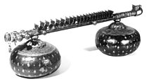 Vīnā (bīn), Gourd, metal, wax, Indian