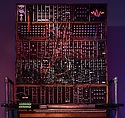 Customized Moog Modular Synthesizer with keyboard, ribbon controllers, and stand
, R. A. Moog Co., Wood, metal, plastic