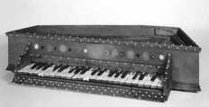 Polygonal Virginal converted to a Tangent Piano, Franciscus Bonafinis, Cypress, ebony, ivory, various materials, Italian