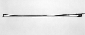 Violin Bow, Henry Richard Knopf American, Pernambuco, silver, leather, ivory, ebony, silver, mother-of-pearl, horsehair, American