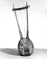 Lyre, Gourd, wood, animal hide, gut string, African (east)