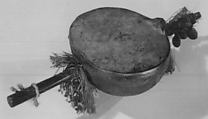 Rattle, Gourd, hide, wood, nuts, shells, Tanzanian