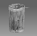 Drum, Wood cottonwood?, skin, Native American (Zuni)
