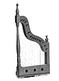 Harp Lyre, Wood, various materials, Possibly Irish