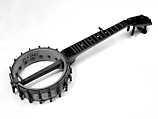 Piccolo Banjo, Cherry and maple wood, various materials, American