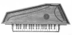 Polygonal Virginal converted to a Tangent Piano, Franciscus Bonafinis, Cypress, ebony, ivory, various materials, Italian