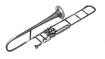 Tenor Valve Trombone in B-flat, Wenzelslaus Schamal Czech (Bohemian), Brass, nickel-silver, copper, Czech