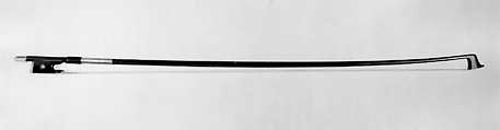 Violin Bow, Pernambuco, leather, ivory, ebony, silver, mother-of-pearl, horsehair, French