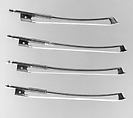 Miniature String Quartet Bows, Heinrich Knopf  German, Wood, hair, European