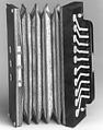 Accordion, Mahogany, tortoiseshell, paper, leather, British
