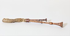 Miniature Zampogna, wood, leather, possibly Italian