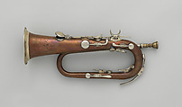 Keyed Bugle in E (originally E-flat?), Graves & Company, Copper, nickel-silver, American