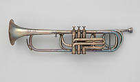 Valve Trumpet in F, Courtois & Mille (French), Brass, silver-plated, French