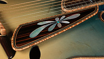 "Spring" from "The Four Seasons" (serial number 201), John Monteleone (American, Islip, New York born 1947), Red-tiger maple, Tyrolean spruce, Macassar ebony, curly red maple, mother-of-pearl, red abalone shell, turquoise, diamond, gold plating, blue nitro-cellulose lacquer finish, American
