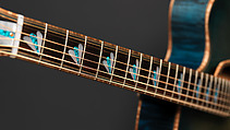 "Spring" from "The Four Seasons" (serial number 201), John Monteleone (American, Islip, New York born 1947), Red-tiger maple, Tyrolean spruce, Macassar ebony, curly red maple, mother-of-pearl, red abalone shell, turquoise, diamond, gold plating, blue nitro-cellulose lacquer finish, American