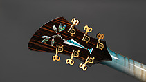 "Spring" from "The Four Seasons" (serial number 201), John Monteleone (American, Islip, New York born 1947), Red-tiger maple, Tyrolean spruce, Macassar ebony, curly red maple, mother-of-pearl, red abalone shell, turquoise, diamond, gold plating, blue nitro-cellulose lacquer finish, American