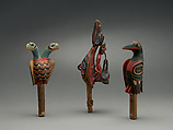 Rattle, Wood, pebbles or pellets, polychrome, Native American (Haida)