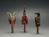 Rattle, Wood, pebbles or pellets, polychrome, Native American (Haida)