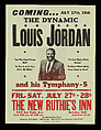 Louis Jordan & His Tymphany 5 at The New Ruthie's Inn, Louis Jordan (American, Brinkley, Alaska 1908–1975 Los Angeles, California), Paper