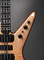 8-String Custom Explorer (serial  no. MINE), Alembic Inc., Bird's-eye maple, walnut, ebony, purpleheart, zebrawood, brass, nickel, chrome, silver, plastic