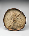 Cauyuk, red cedar, hide, pigment, Native American (Skidegate or Haida)