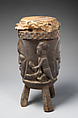 Ogboni Drum, George Bandele (Nigerian, born 1910), Wood (aberinberin?), hide, Yoruba