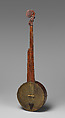 Fretless tackhead banjo, Maple and various other woods, metal tacks, calfgut strings , American