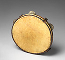 Tambourine, Various woods, metal hardware, calfskin head , American