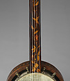 Banjo, Henry C. Dobson (American), Calfskin head, various woods, metal hardware, nylon strings, American