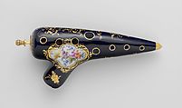 Ocarina, Sächsische Ofen- und Porzellanfabrik Meissen (former Teichert Werke)., Porcelain, metal, probably German