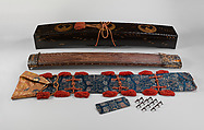Koto (箏), Metalwork by Goto Teijo, 9th generation Goto master, Japan (1603–1673), Various woods, ivory and tortoiseshell inlays, gold and silver inlays, metalwork, cloth, laquer, paper,, Japanese