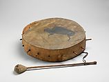 Frame Drum, wood, various materials, Native American (Dakota)