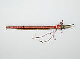 Whistle, Wood, grass, hide, tin, porcupine quill, Native American (Sioux)