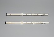 Pair of Transverse Flutes, Johann Wilhelm Oberlender (the Elder) (German, Nuremberg 1681–1763 Nuremberg), Ivory, silver, wood, German