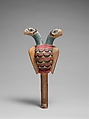 Rattle, Wood, polychrome, pebbles, Native American (Tlingit)