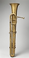 Bass Ophicleide in B-flat, Brass, nickel-silver, possibly German