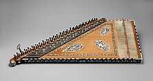 Qānūn, Wood; parchment; gut strings; mother-of-pearl, ivory, bone, ebony inlay; shells; gold foil; metal; brass, Turkish