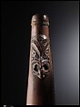 Pūtōrino, Maori, matai (Podocarpus spicatus) wood, fiber cord, paua sea shell ablone, Maori