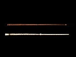 Walking-Stick Flute/Oboe, Georg Henrich Scherer (German, Butzbach 1703–1778), Narwhal (narwhahl) tusk, ivory, gilt brass, German